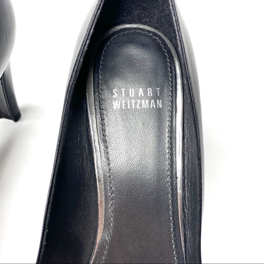 Stewart Weitzman womens black leather pumps 8N - Picture 5 of 8